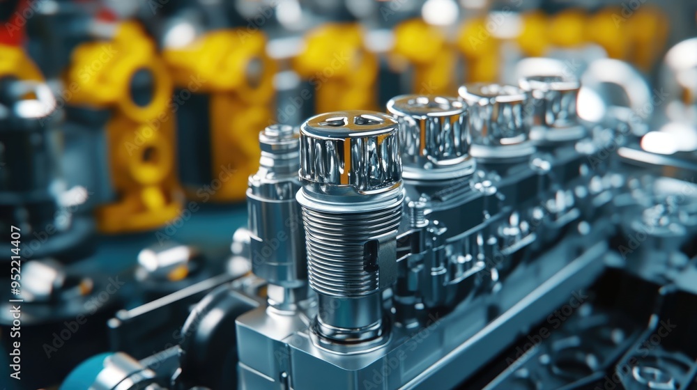 Automotive Engine Parts Manufacturing with Spark Plugs and Aluminum Components Automotive Engine Parts Manufacturing with Spark Plugs and Aluminum Components