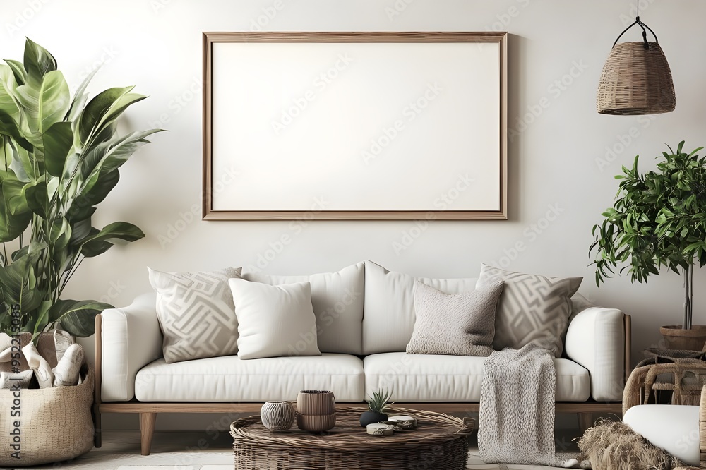 frame mockup in a modern living room blank canvas mockup minimalist interior design frame mockup in a modern living room blank canvas mockup minimalist interior design