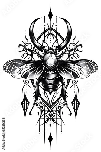 Insect very simple traditional tattoo flash styles illustration photo