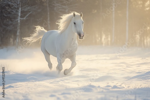 horse in snow photo