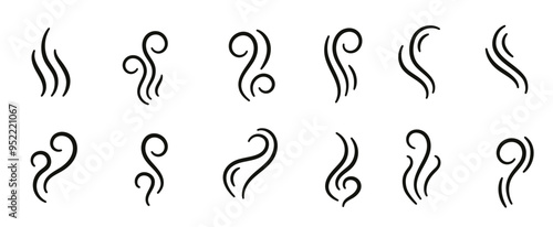 Set of smoke steam vector.
