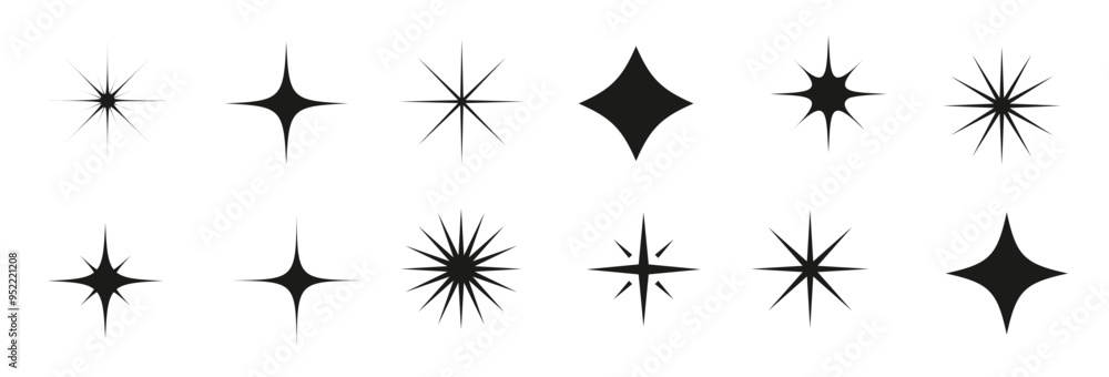 Set Of White Star Sparkles Set Of White Star Sparkles