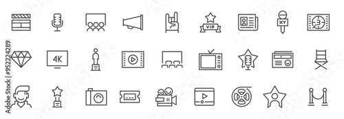 Celebrity icon set. Vector