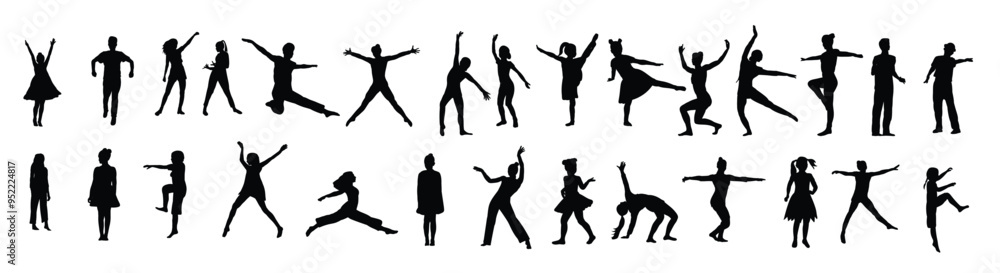 dancing girls silhouette set collection dancing girls silhouette set collection