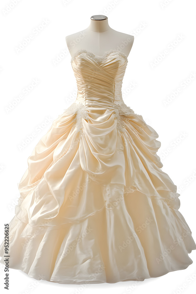 White wedding dress isolated on white background White wedding dress isolated on white background