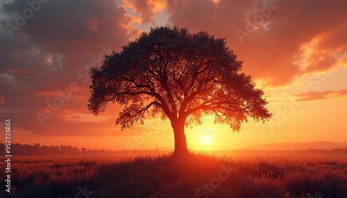 sunset in the forest