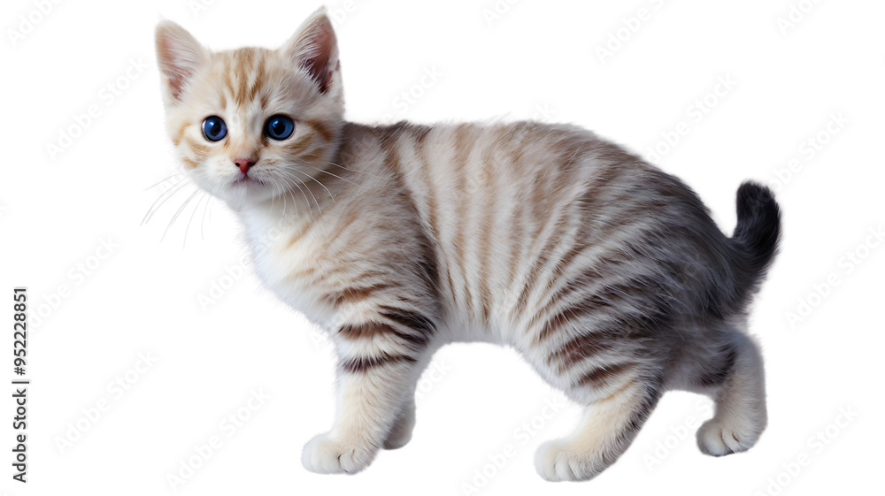 Obraz premium shorthair cat, British cat isolated on white, portrait of a cat