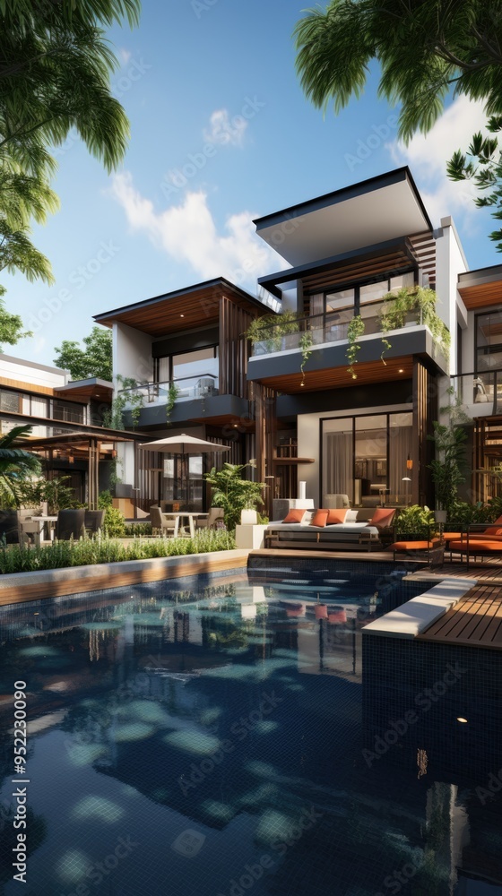 Contemporary home featuring a well maintained garden Contemporary home featuring a well maintained garden