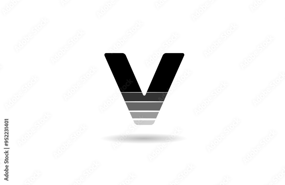 black and white V letter alphabet logo icon design with cut gradient suitable for a business or company black and white V letter alphabet logo icon design with cut gradient suitable for a business or company