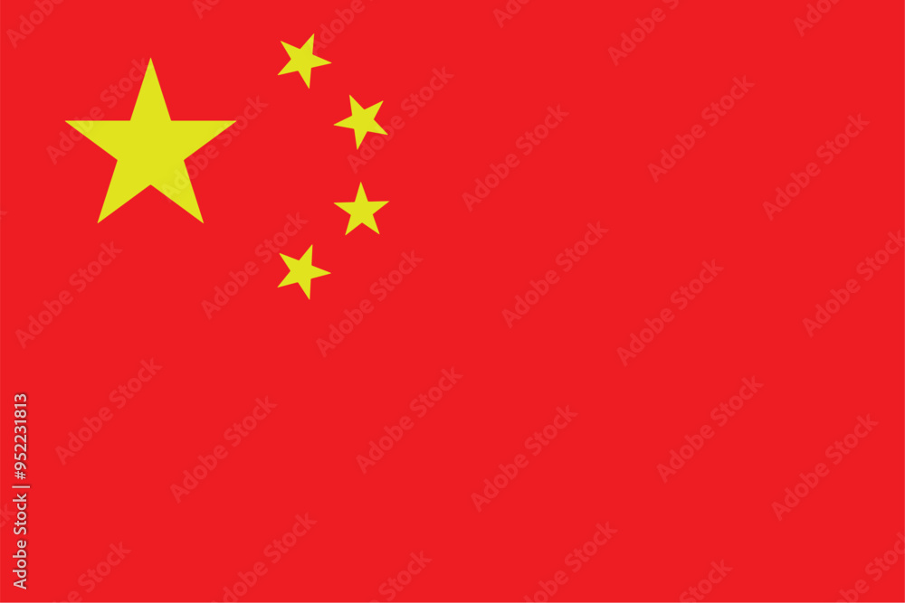 Nationall flag of People's Republic of China. Vector illustration Nationall flag of People's Republic of China. Vector illustration