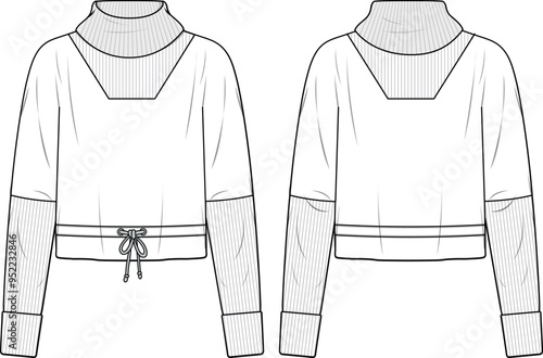 Women's Sweat Shirt Turtle Neck.
