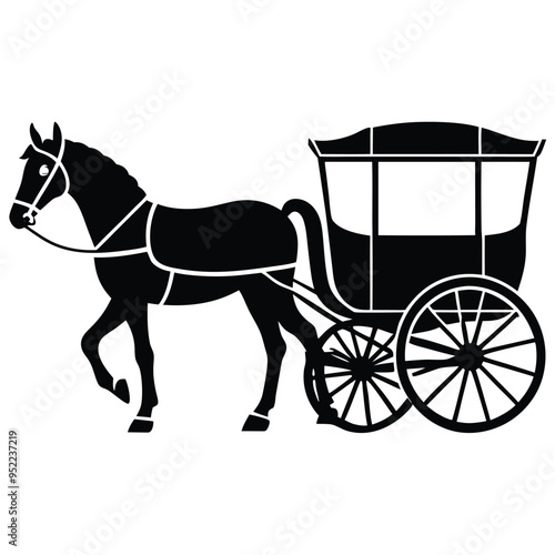 Horse drawn carriage vector illustration
