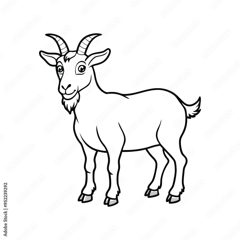 Goat vector icon lineout and outline icon vector illustration. Goat vector icon lineout and outline icon vector illustration.
