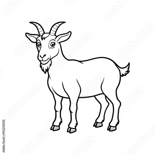 Goat vector  icon lineout and outline icon vector illustration.