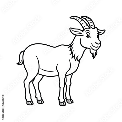 Goat vector  icon lineout and outline icon vector illustration.
