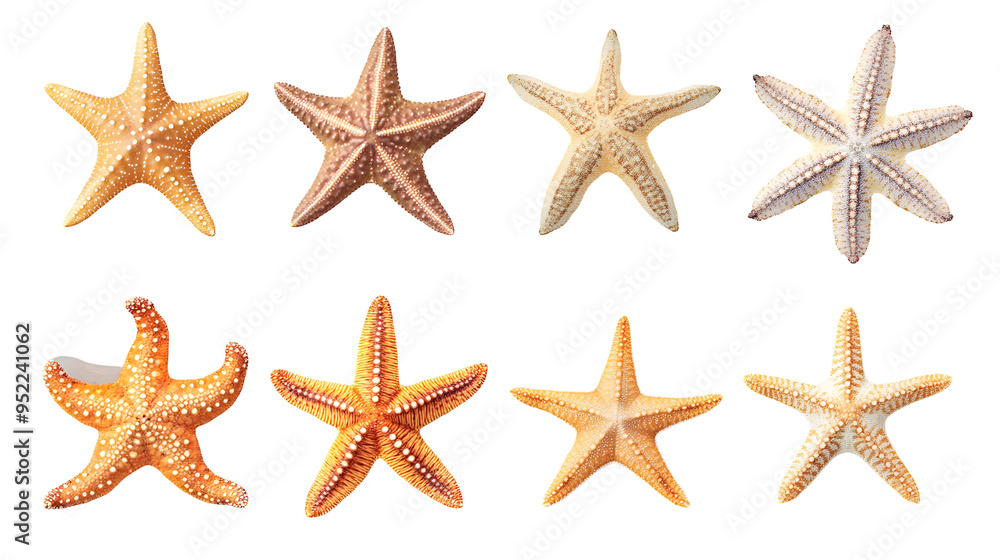 Set of Starfish or sea star isolated on transparent background Set of Starfish or sea star isolated on transparent background