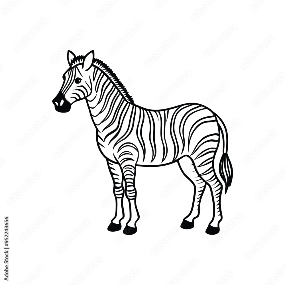 Obraz premium Zebra vector illustration line out vector illustration design.