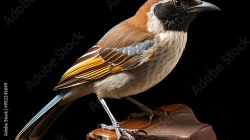 Beautiful whitecrested laughingthrush perching photo