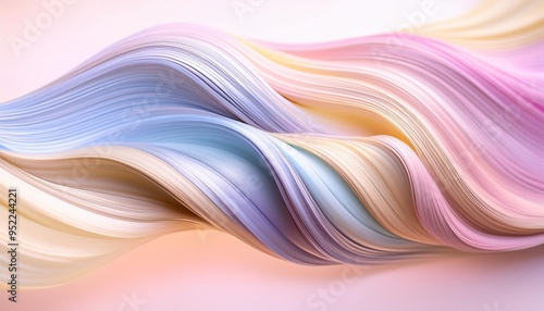 artistic brush stroke design with soft flowing lines in pastel colors