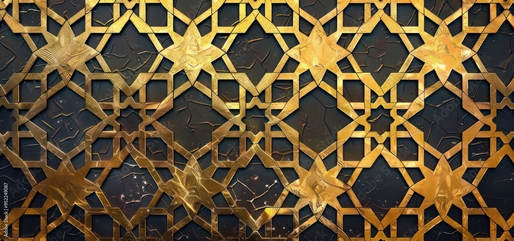 Golden Islamic Geometric Pattern Golden Islamic Geometric Pattern