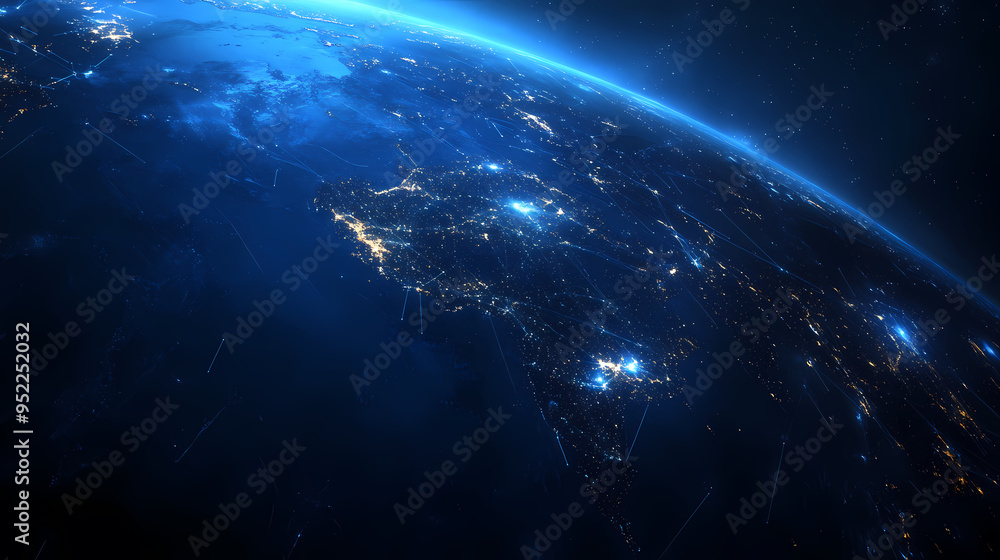 Fototapeta premium Blue planet in the universe