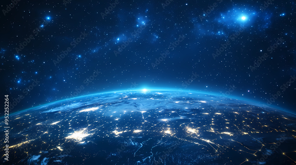 Obraz premium Blue planet in the universe