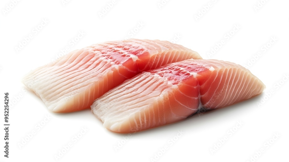Tilapia fish fillet isolated on white background : Generative AI Tilapia fish fillet isolated on white background : Generative AI
