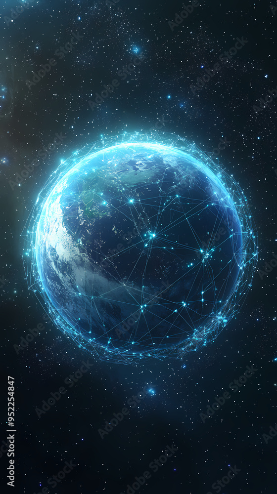 Obraz premium Blue planet in the universe