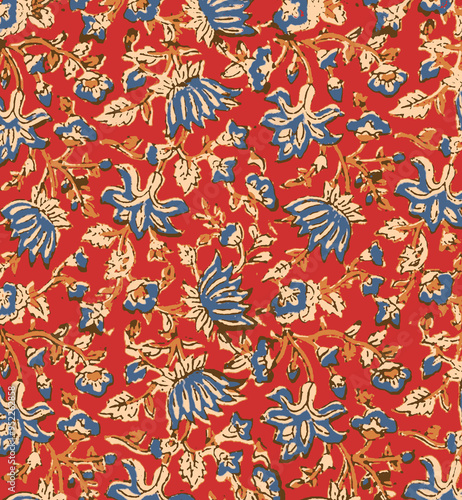 Obraz na płótnie Ajrakh Pattern and block print and batik print Background digital printing textile pattern
