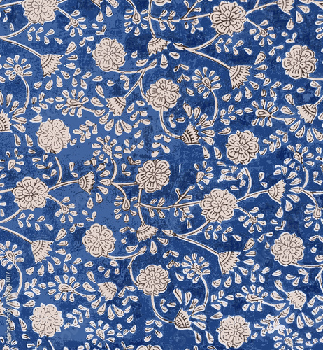 Obraz na płótnie Ajrakh Pattern and block print and batik print Background digital printing textile pattern