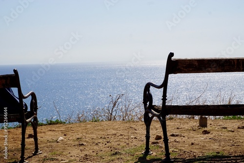 bench on the shore