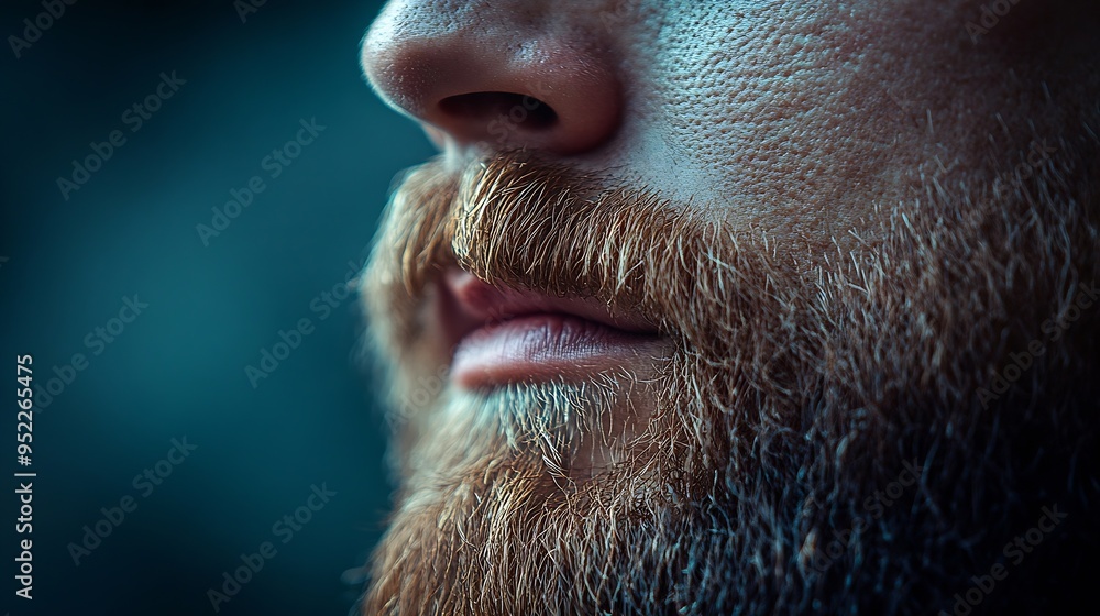 Fototapeta premium beard closeup with space for photocopying : Generative AI