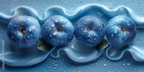 Rosh Hashana background, Shana Tova, Tishrei holidays, Rosh Hashana apples template, Yom Teruah, blue apples, honey, pomegranates, shofar horn, celebration, Rosh Hashanah greeting card