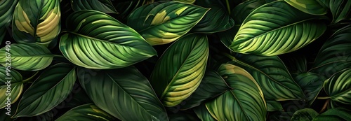 Wallpaper Mural Tropical Green Leaf Texture Torontodigital.ca
