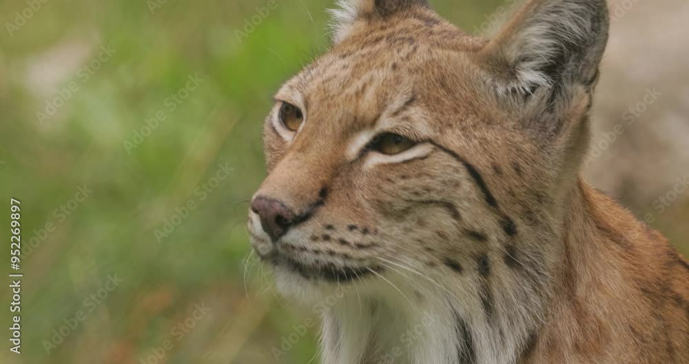 The Eurasian lynx (Lynx lynx) in the forest. The Eurasian lynx (Lynx lynx) in the forest.