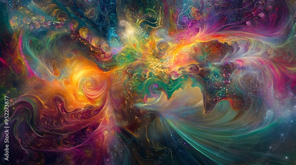 custom made wallpaper toronto digitalMesmerizing Cosmic Swirl of Vibrant Colors and Ethereal Energy in a Dreamlike Space