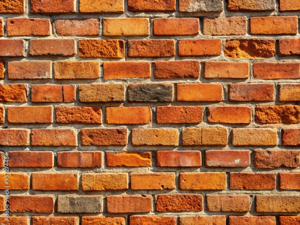 Obraz premium A brick wall texture, showing the rough surface of each brick and the mortar in between