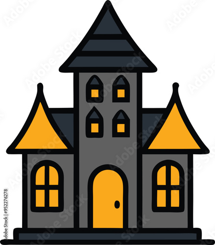 A haunted house cartoon vector for Halloween