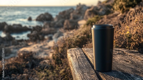 Black Tumbler with a Matte Finish and Subtle Branding