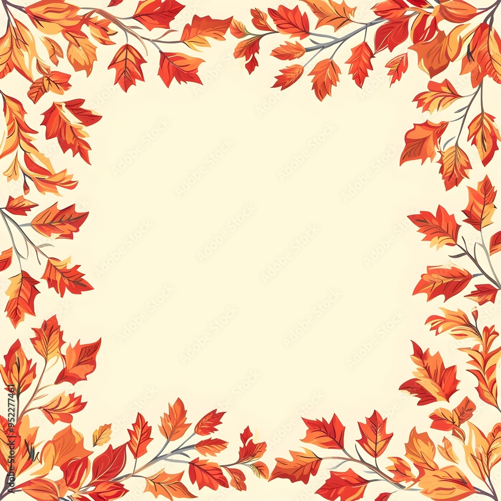 Vibrant Autumn Leaves Frame Background for Fall Themed Designs Vibrant Autumn Leaves Frame Background for Fall Themed Designs