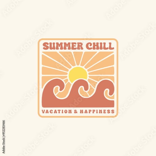 Vintage surf design template for surf club, surf shop, surf merch.