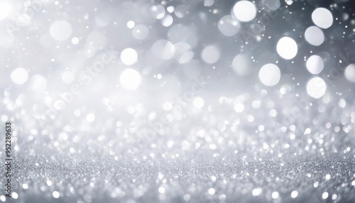 winter christmas sparkling shiny silver bright glittering abstract bokeh background