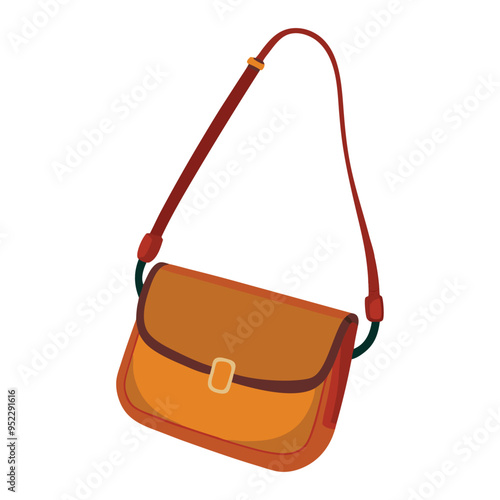 Illustration of Crossbody bag Isolated on white