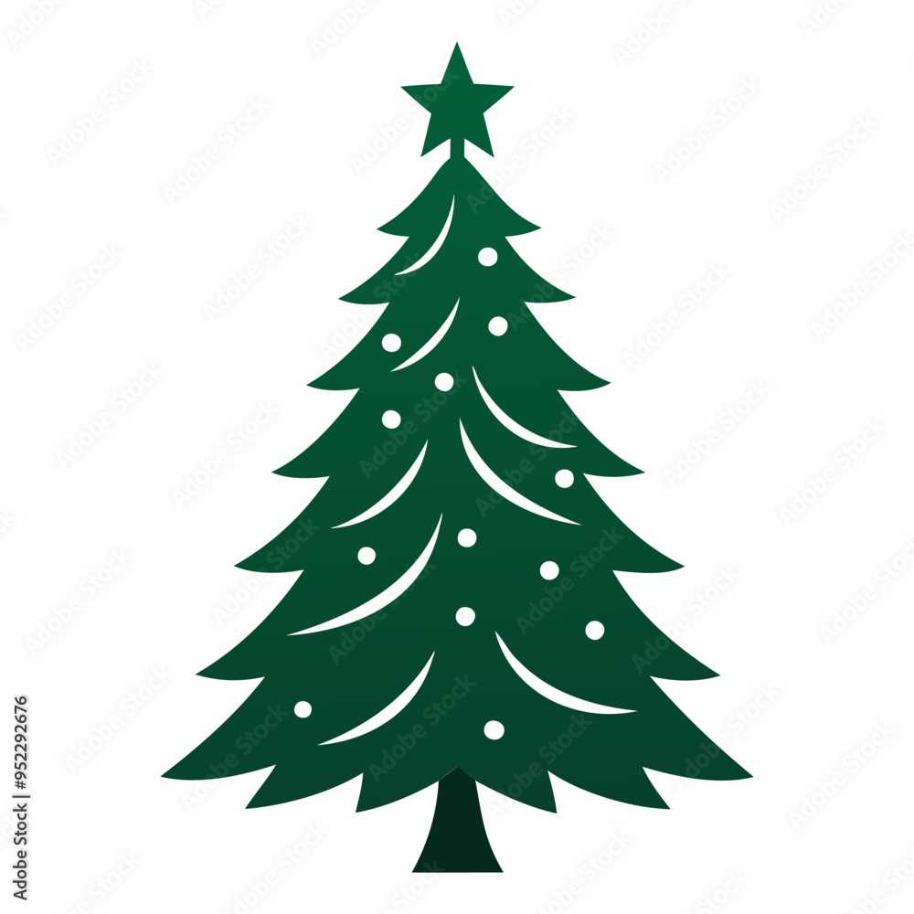 Christmas tree Black silhouette Vector Illustration isolated on a white background Christmas tree Black silhouette Vector Illustration isolated on a white background