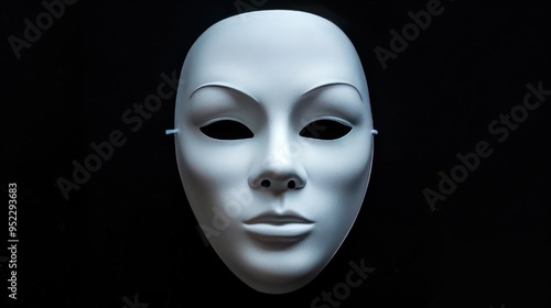 White Mask on Black Background