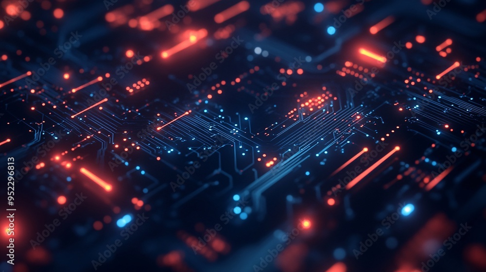 Fototapeta premium Futuristic Digital Signature in a Circuit Board