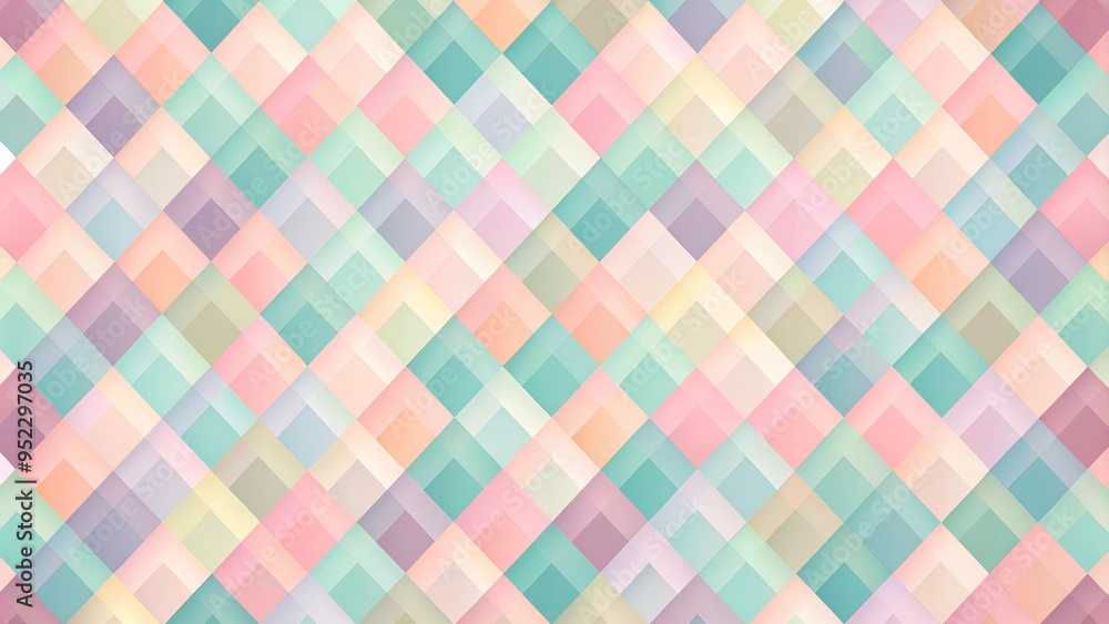 Delicate abstract background with geometric pattern of colorful rhombuses in pastel colors. Delicate abstract background with geometric pattern of colorful rhombuses in pastel colors.