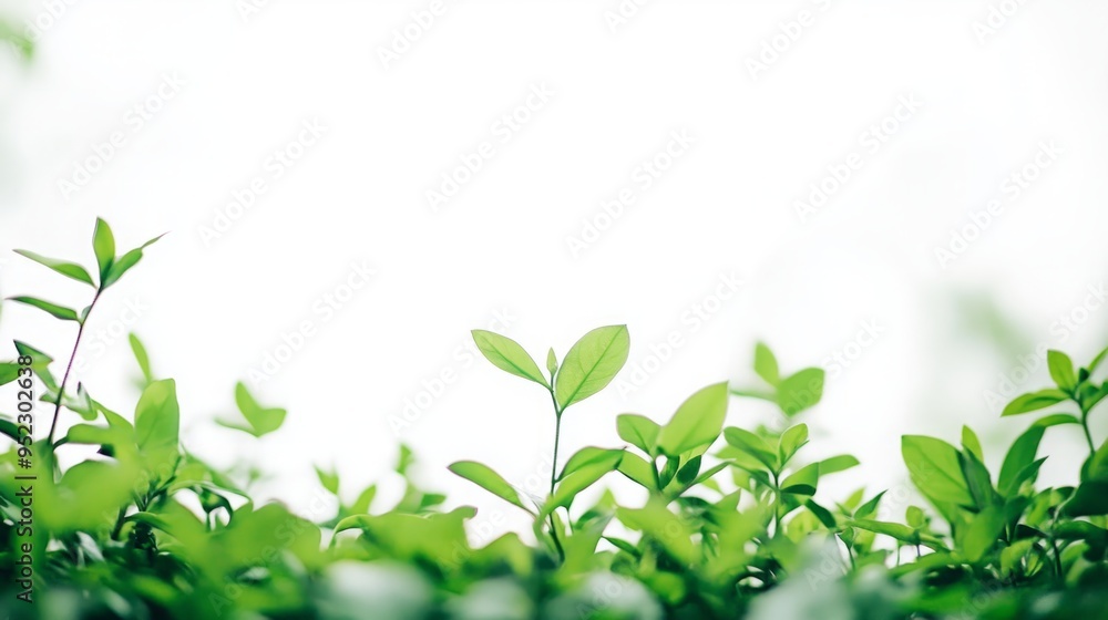Out-of-Focus Plants in the Foreground with a Crisp White Background, Creating a Soft and Elegant Visual Contrast Out-of-Focus Plants in the Foreground with a Crisp White Background, Creating a Soft and Elegant Visual Contrast