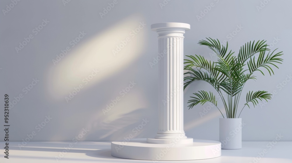 A high-resolution, 8K, UHD photograph of an absolutely blank Background podium column 3d roman luxury greek white ancient display product classic A high-resolution, 8K, UHD photograph of an absolutely blank Background podium column 3d roman luxury greek white ancient display product classic