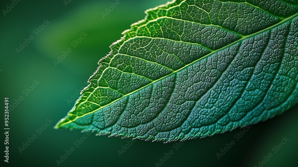 A closeup background image of a natural green leaf vividly showcasing the intricate details of its texture : Generative AI A closeup background image of a natural green leaf vividly showcasing the intricate details of its texture : Generative AI